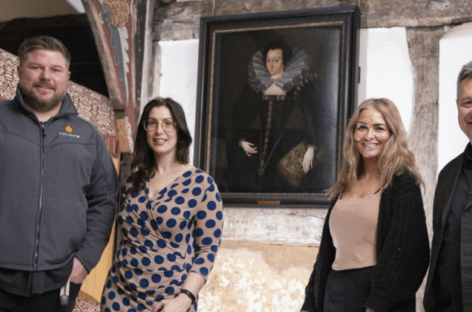 Staff with Tudor portrait