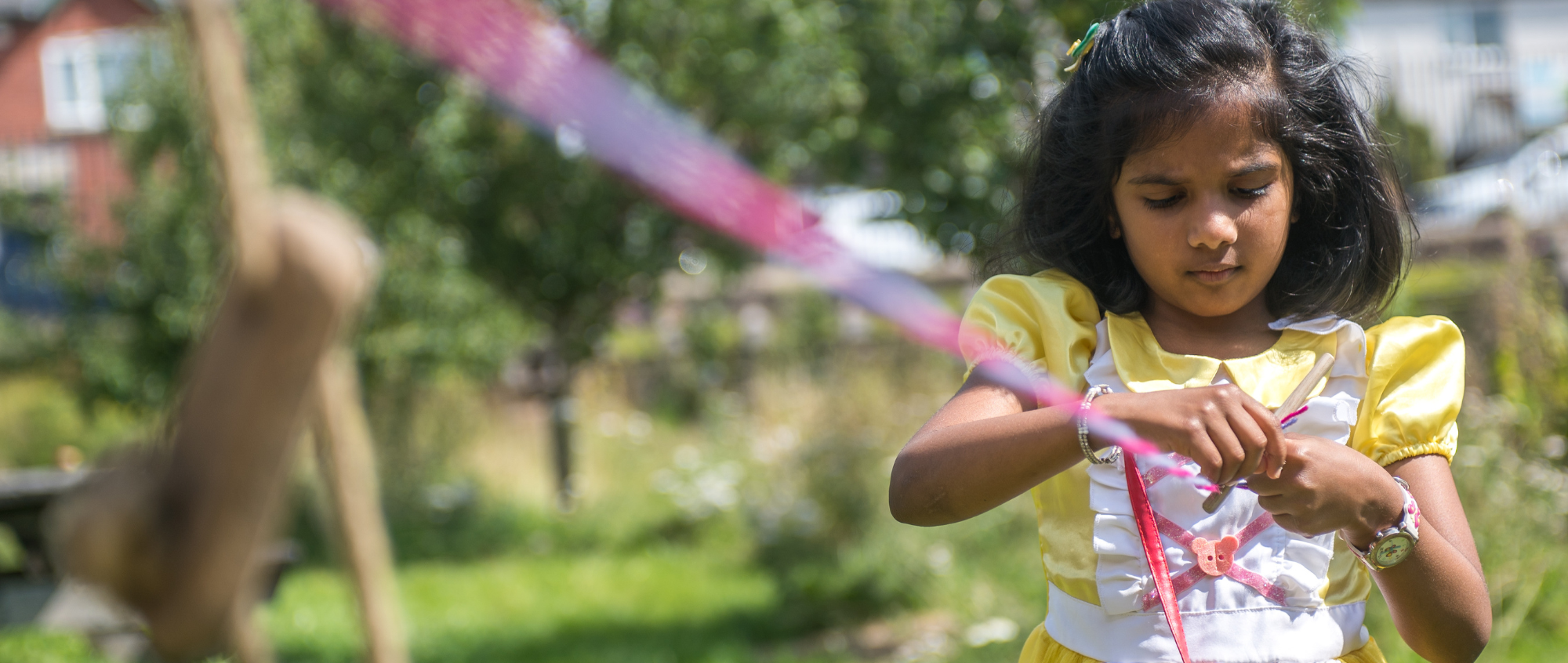 Girl outside in gardens
