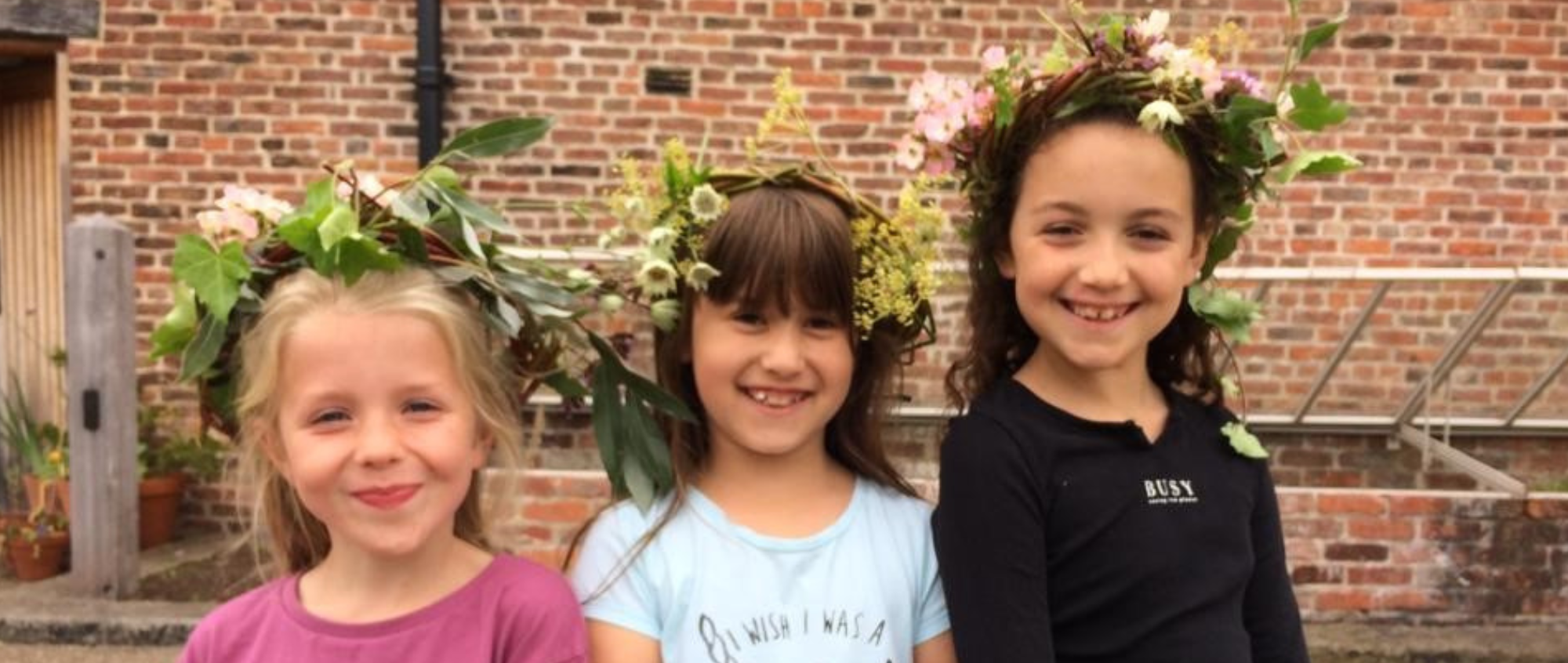 Girls with willow headdresses