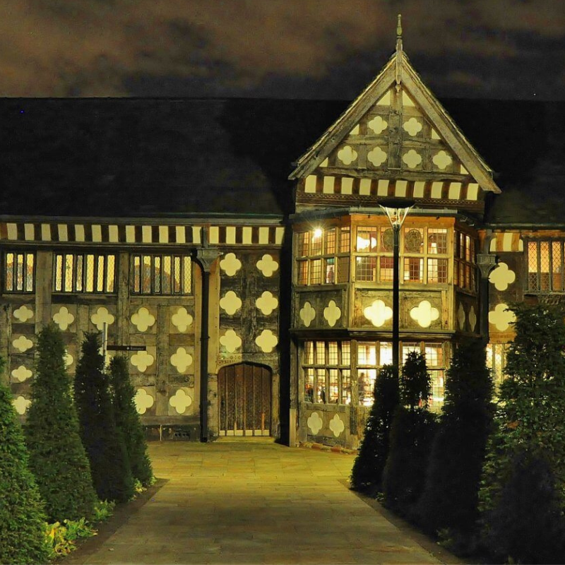 Ordsall Hall at night