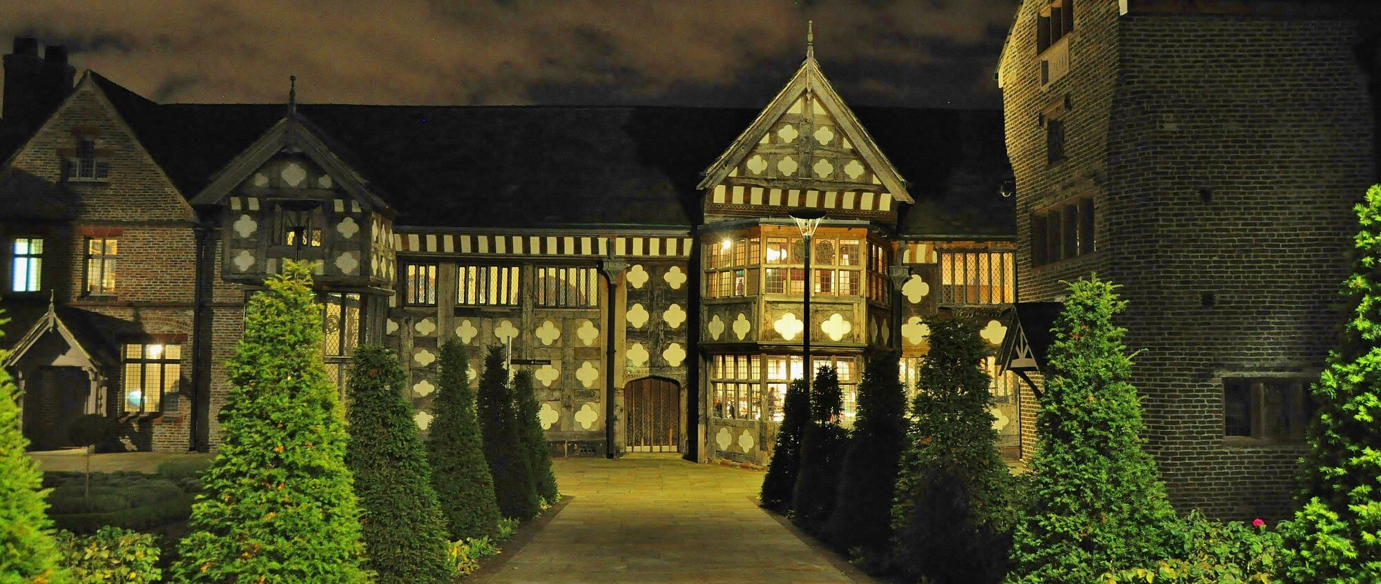 Ordsall Hall at night