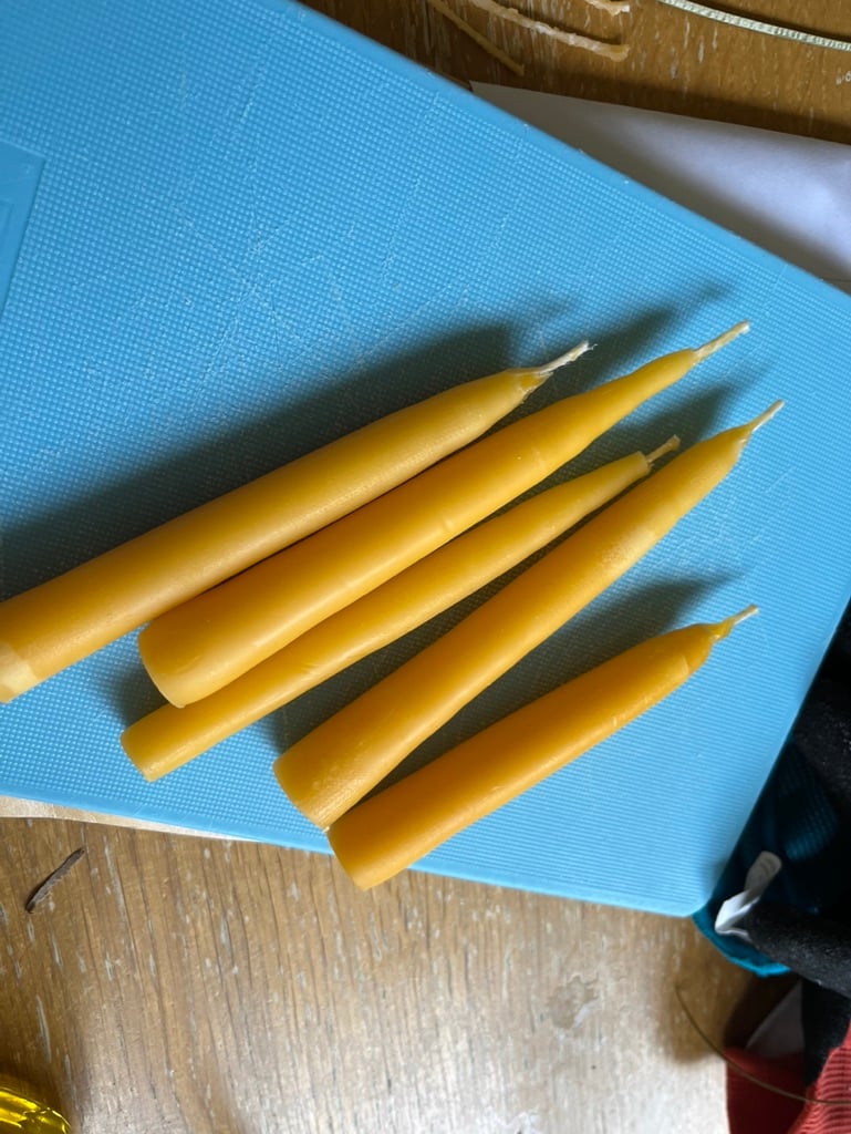 Making-beeswax-dipped-candles